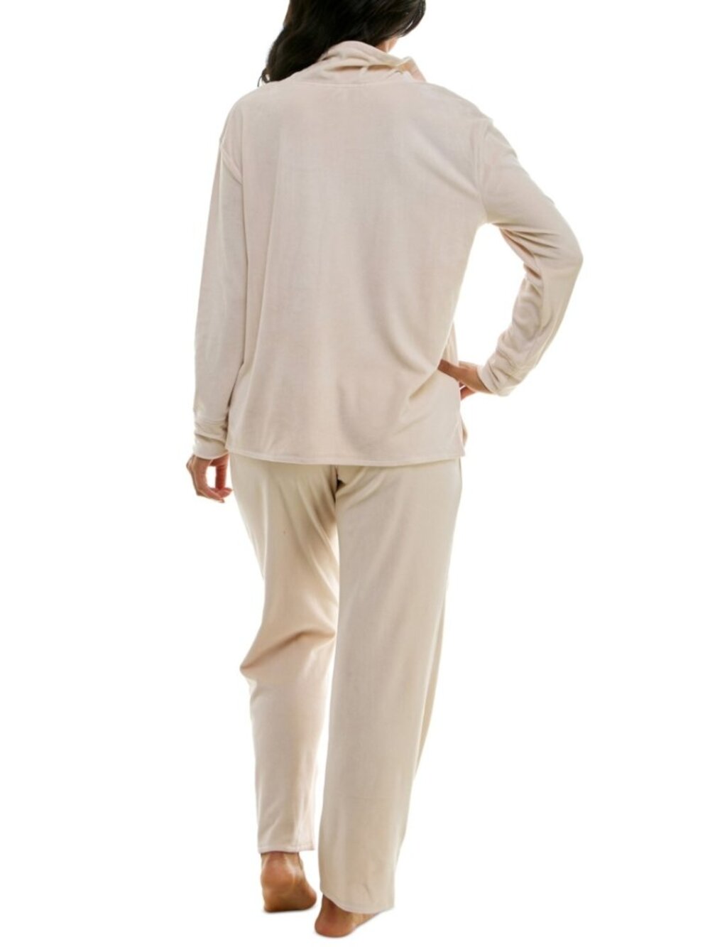 Roudelain Womens Long-Sleeve Hooded Velour Pajama Top Crystal Lounge PJ Sz M NWT - Picture 2 of 10